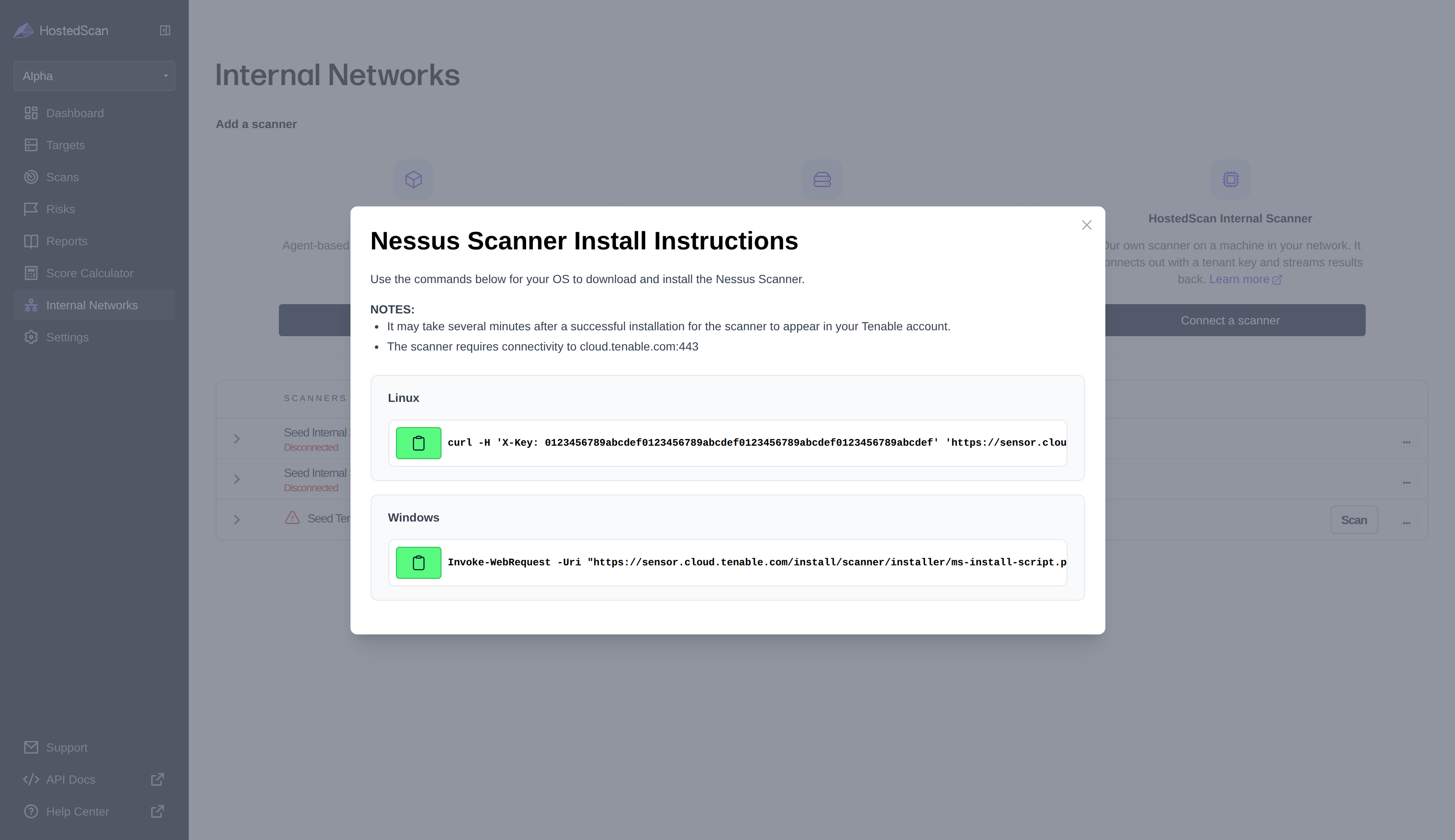 Nessus Scanner install commands